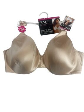 Bali One Beige Smooth U Full Coverage Smoothing Concealing Bra Size 38D